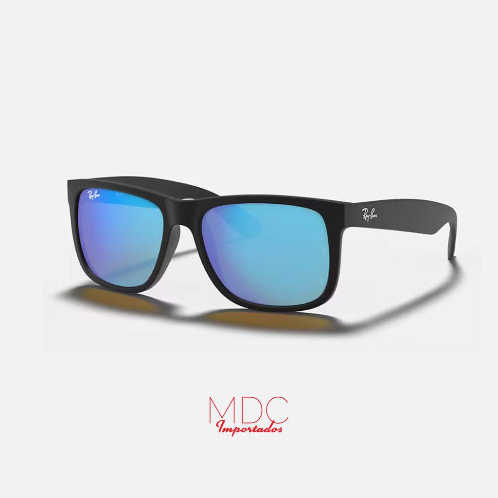 Justin Matte Negro Azul Espejado RB4165