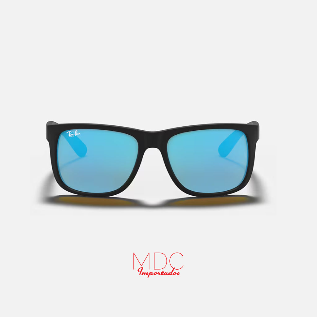 Justin Matte Negro Azul Espejado RB4165
