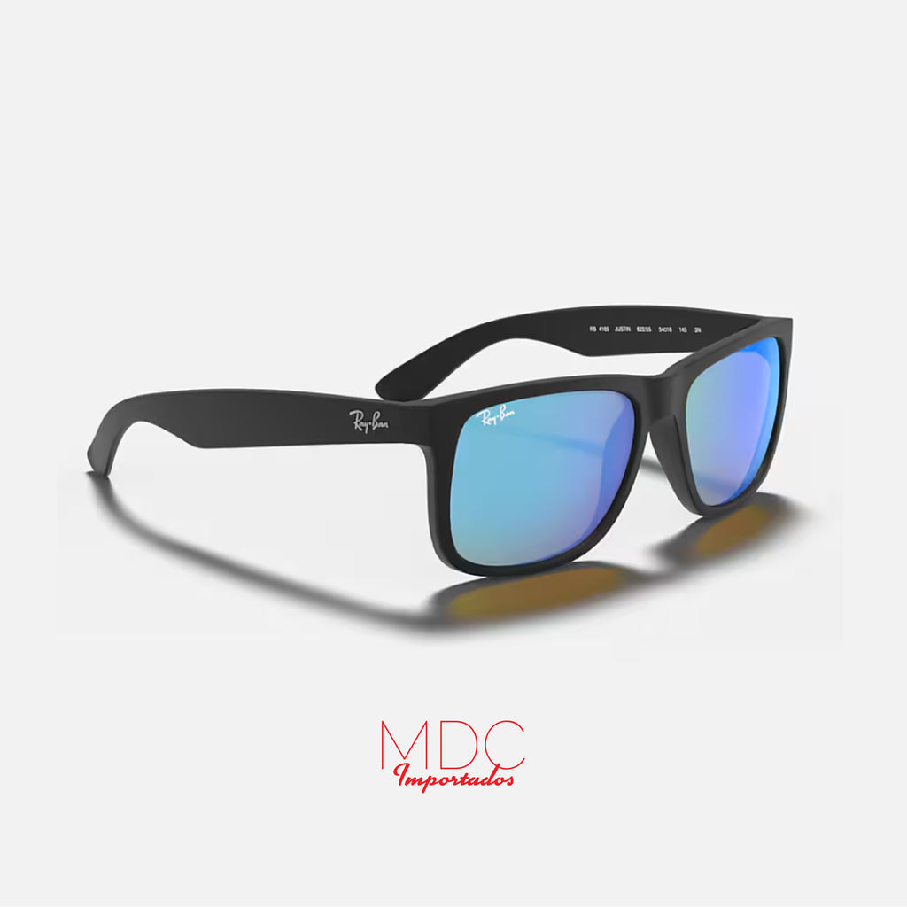 Justin Matte Negro Azul Espejado RB4165