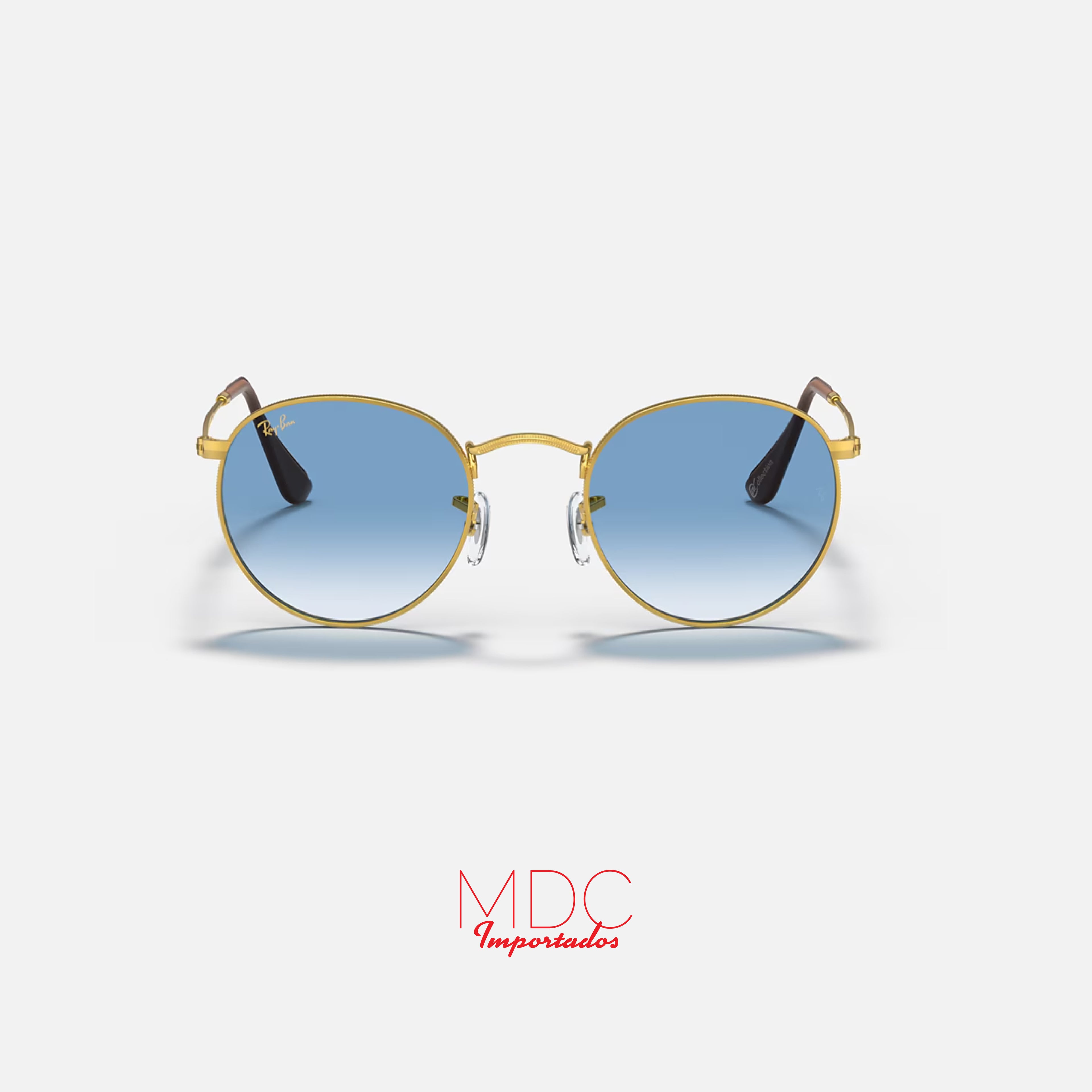Round Metal Dorado Azul Degrade RB3447