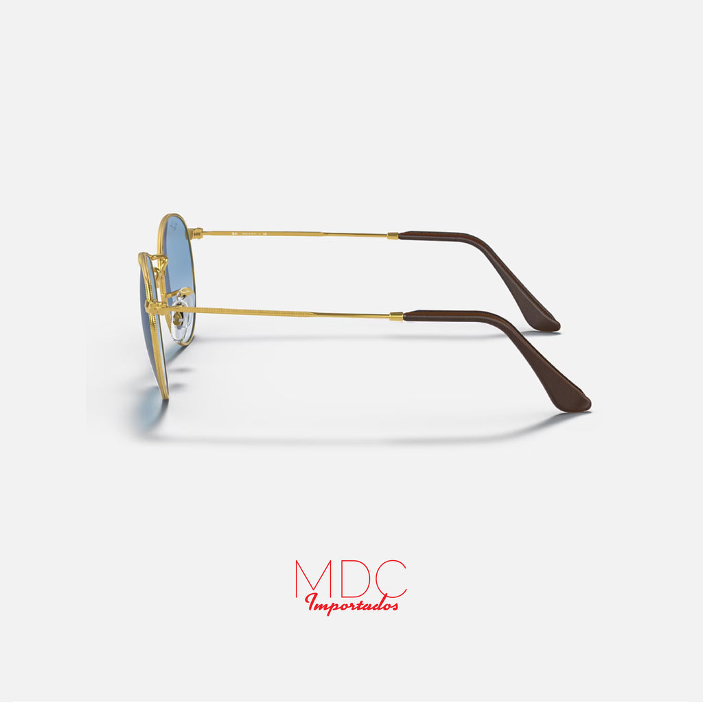Round Metal Dorado Azul Degrade RB3447