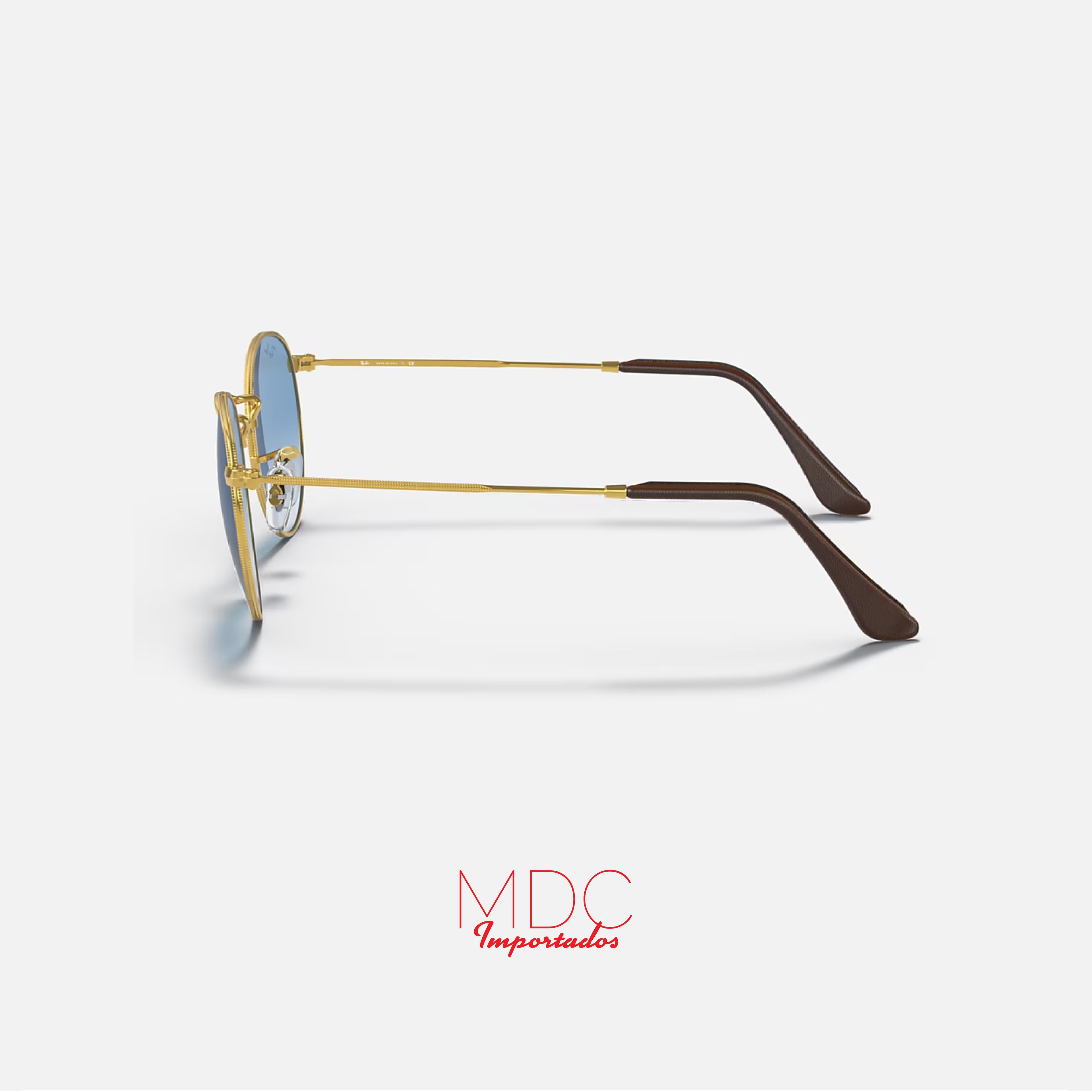Round Metal Dorado Azul Degrade RB3447