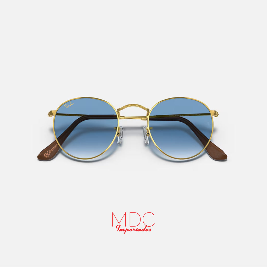 Round Metal Dorado Azul Degrade RB3447