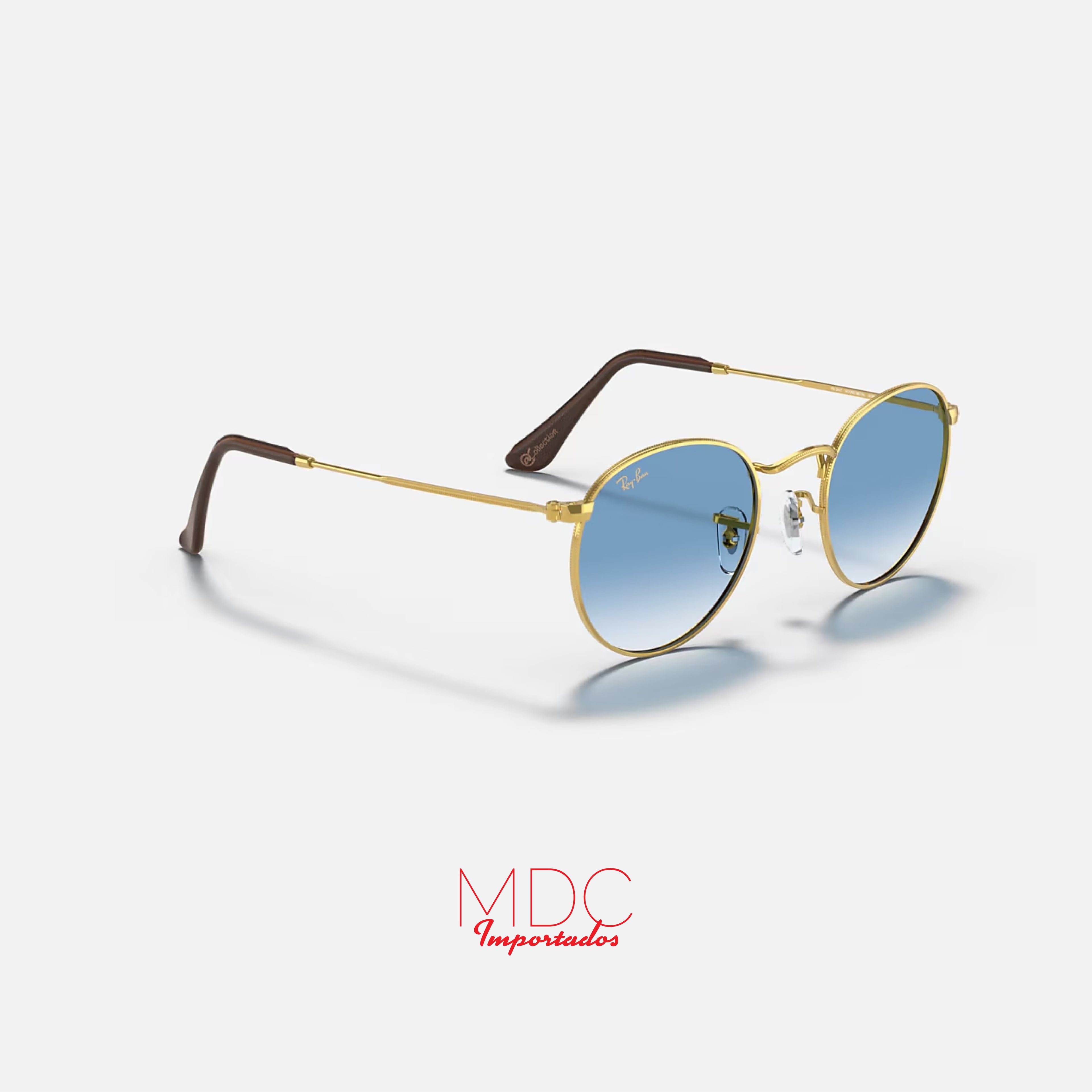 Round Metal Dorado Azul Degrade RB3447