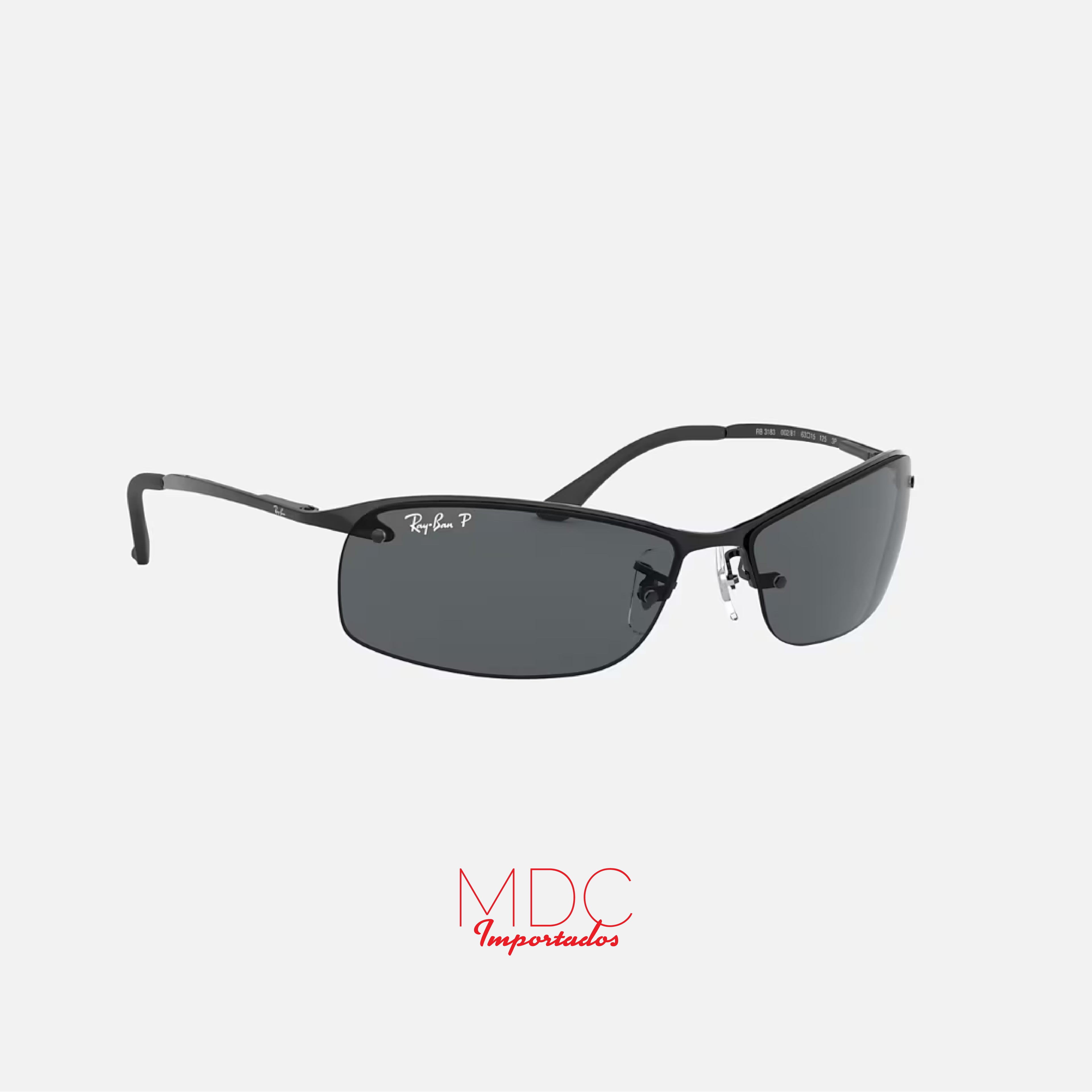 Top Bar Gunmetal Gris Liso Polarizado RB3183