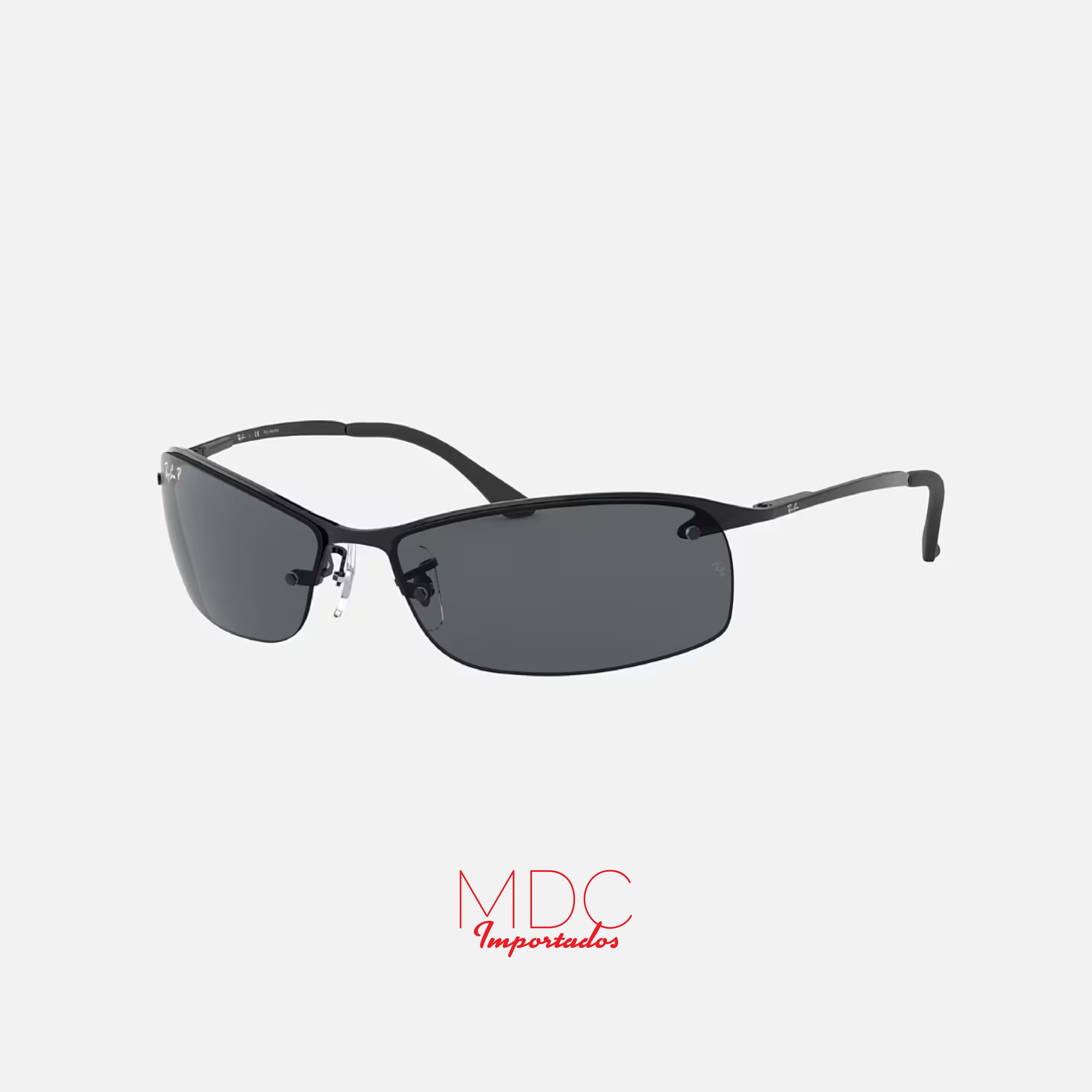 Top Bar Gunmetal Gris Liso Polarizado RB3183